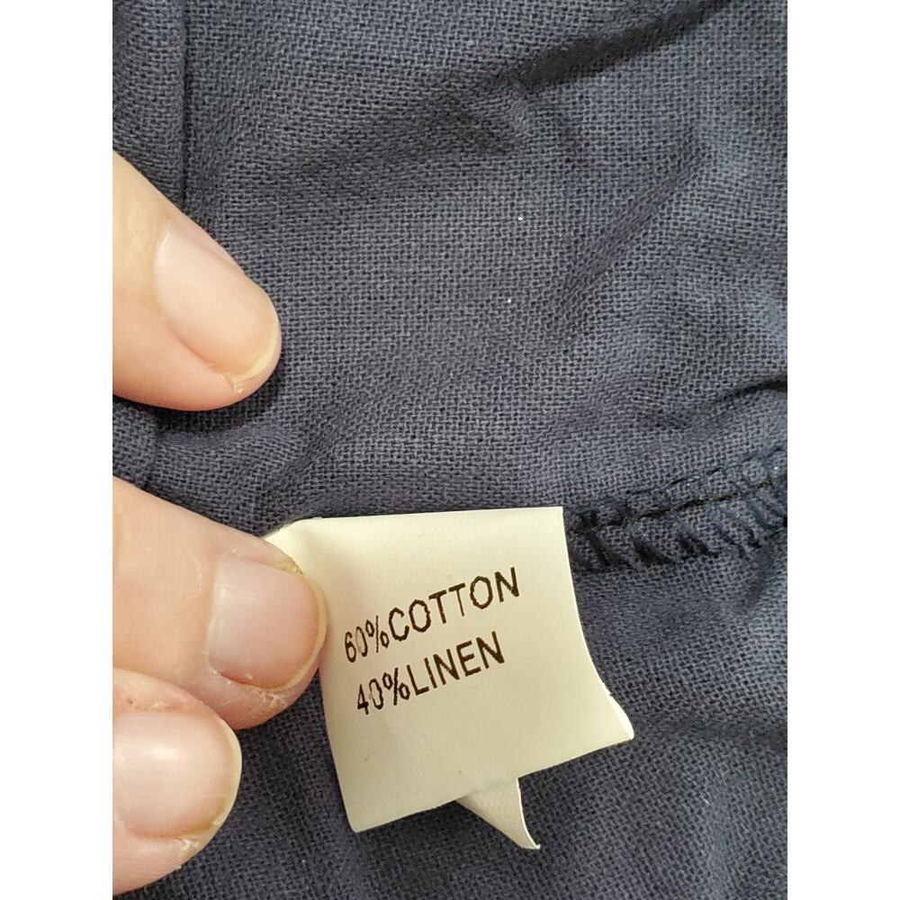 Lot 2 Womens 2XL Linen Blend Capri Pants Blue Olive Green Pull On Ankle NWOT - Picture 4 of 16